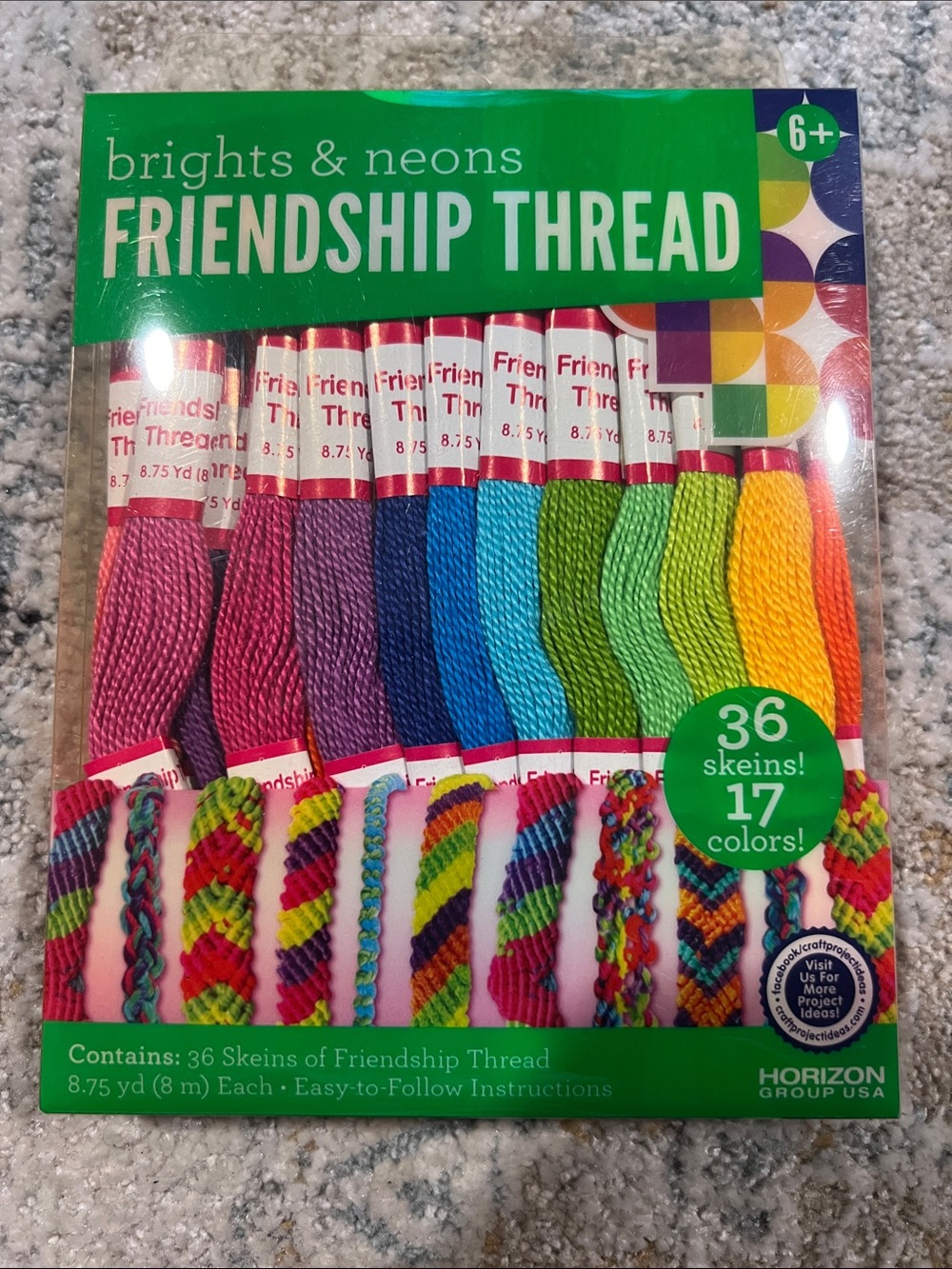 Horizon Group USA Brights & Neons Friendship bracelet kit Thread -